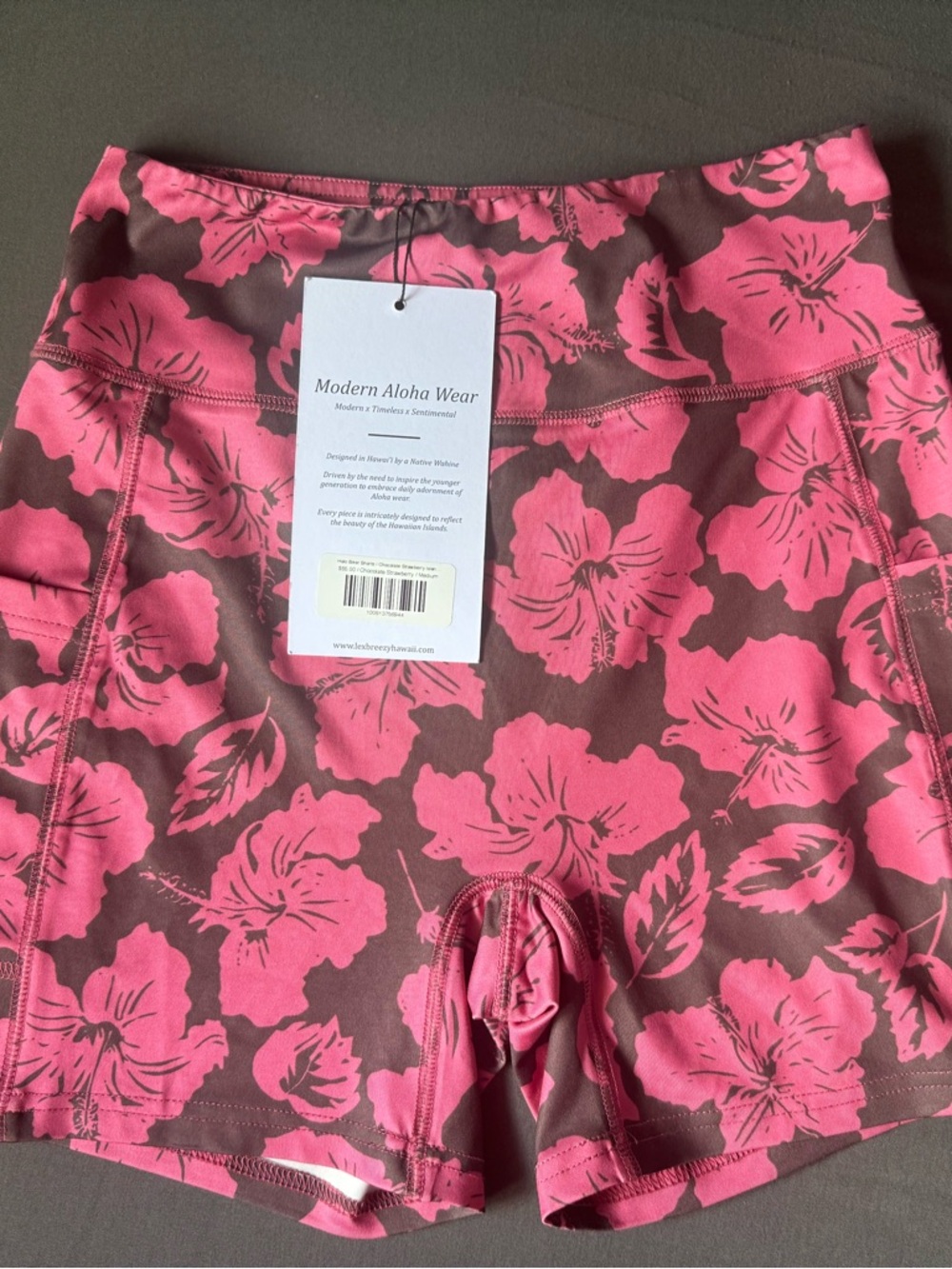 Modern Aloha Wear Pink Floral Bike Shorts